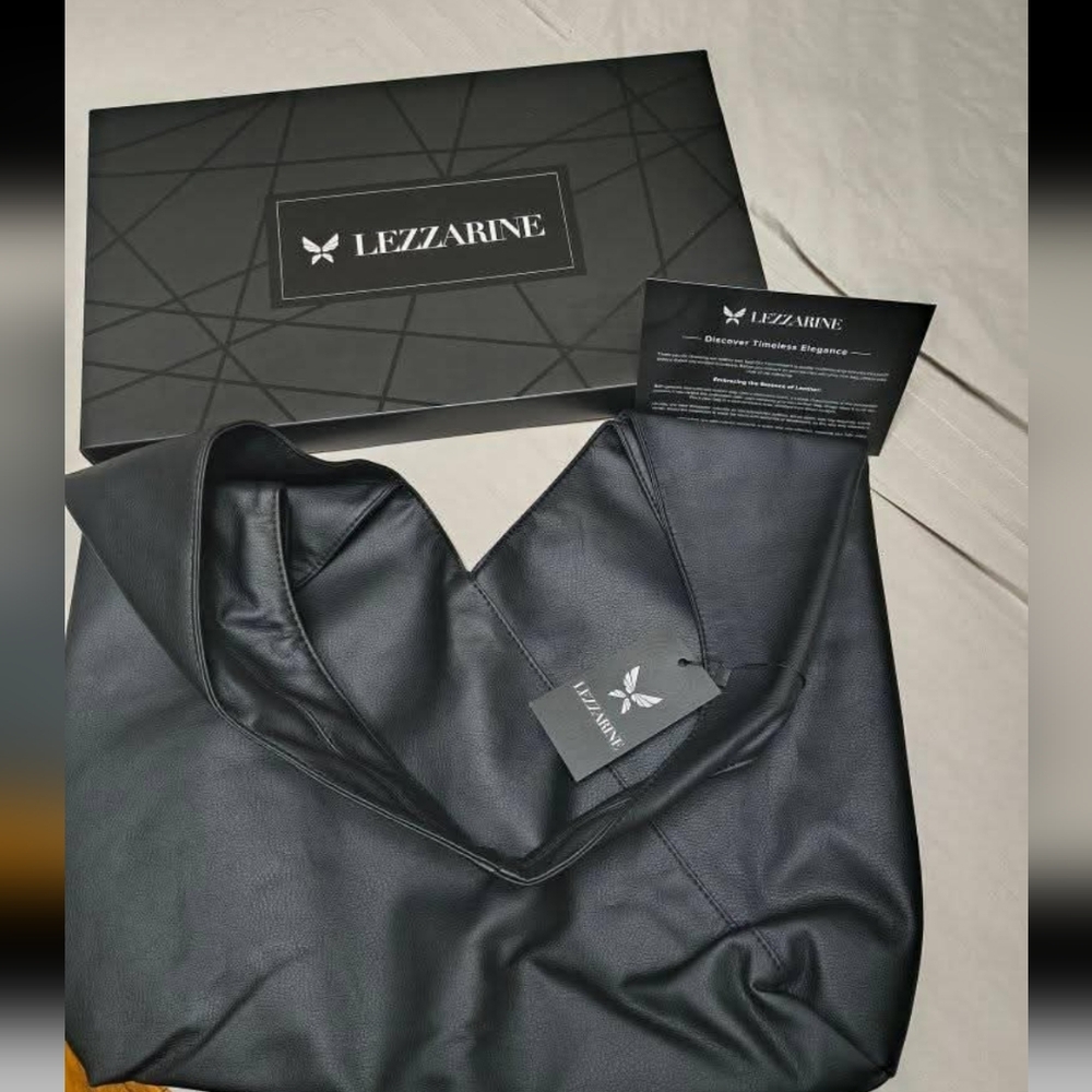 Lezzarine Black Hobo Tote Bag